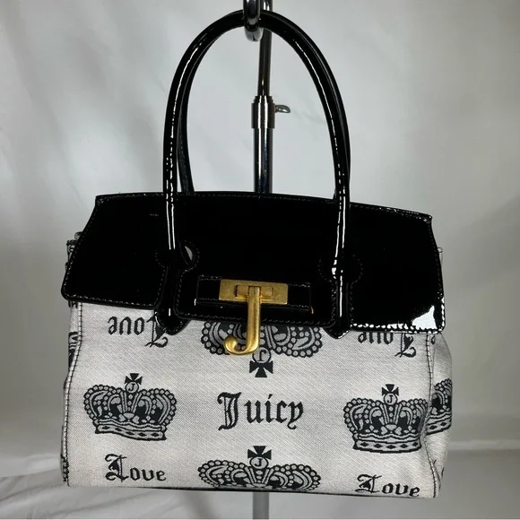 バッグ JUICY COUTURE Y2K PATENT LEATHER BAG BLK JUICY COUTURE Y2K PATENT LEATHER BAG BLK